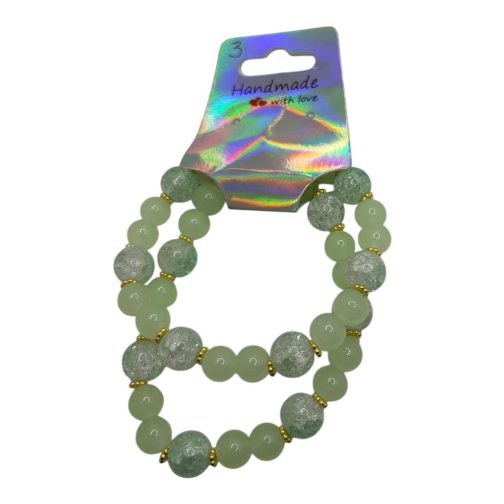 ✨5/$25✨ Light Green & Gold Beaded Bracelets NWOT